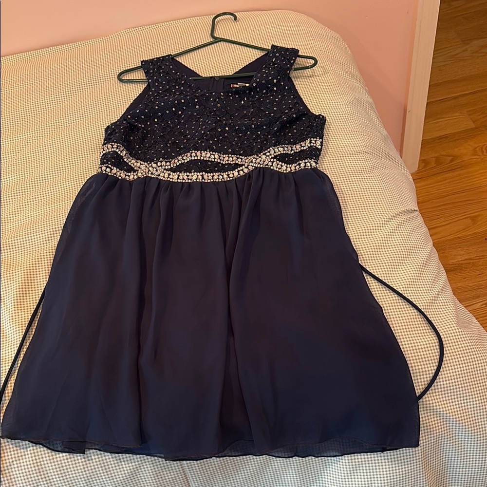 Girls Speechless Blue and Silver Embellished Party Dress size 18 plus